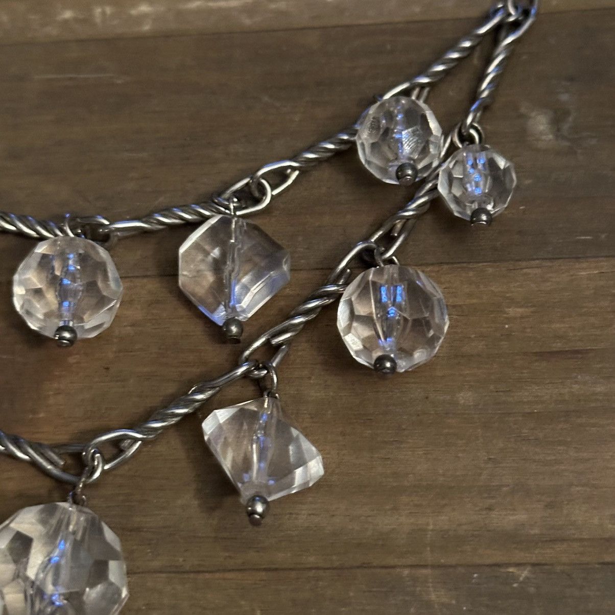 Other Vintage layered chunky clear lucite dangles necklace Size ONE SIZE - 4 Thumbnail