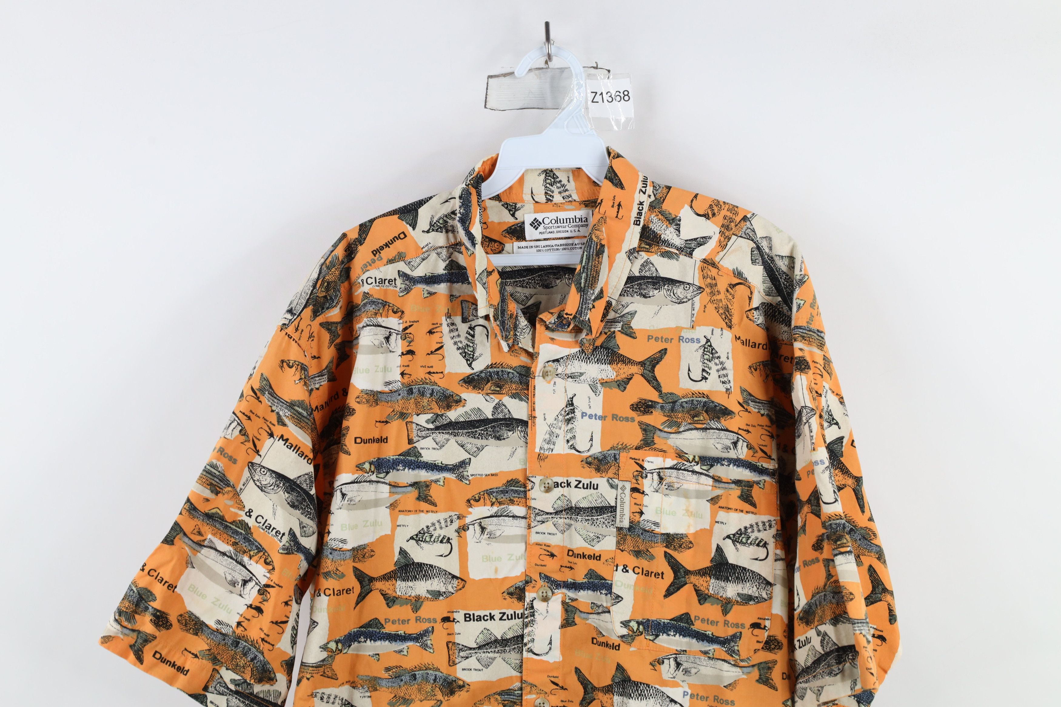 Columbia × Vintage Vintage 90s Columbia Over Print Short Sleeve Button Shirt Size US L / EU 52-54 / 3 - 2 Thumbnail