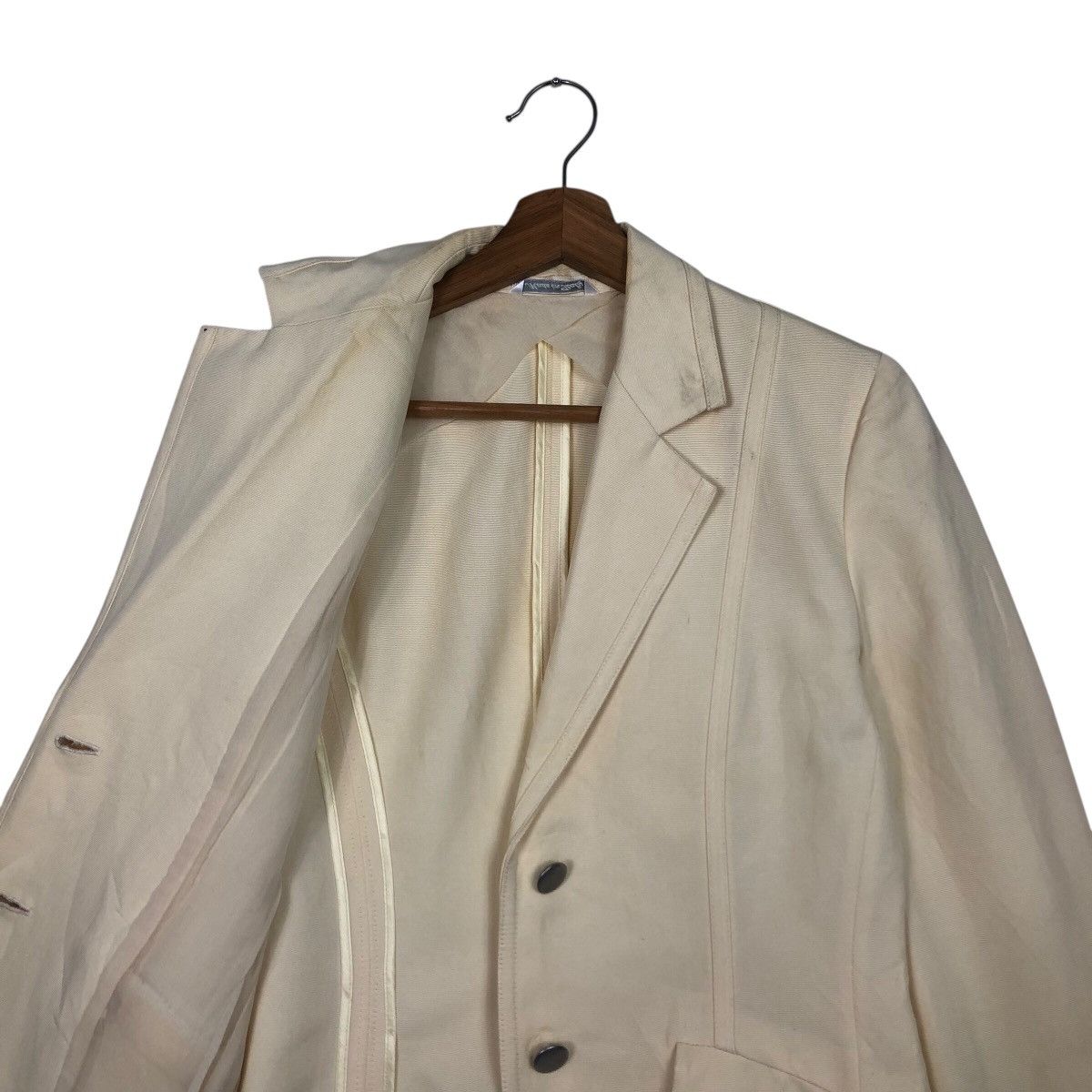 Japanese Brand Women’s Tailored Cream Blazer with Flap Pockets Max Mara Size M / US 6-8 / IT 42-44 - 13 Thumbnail