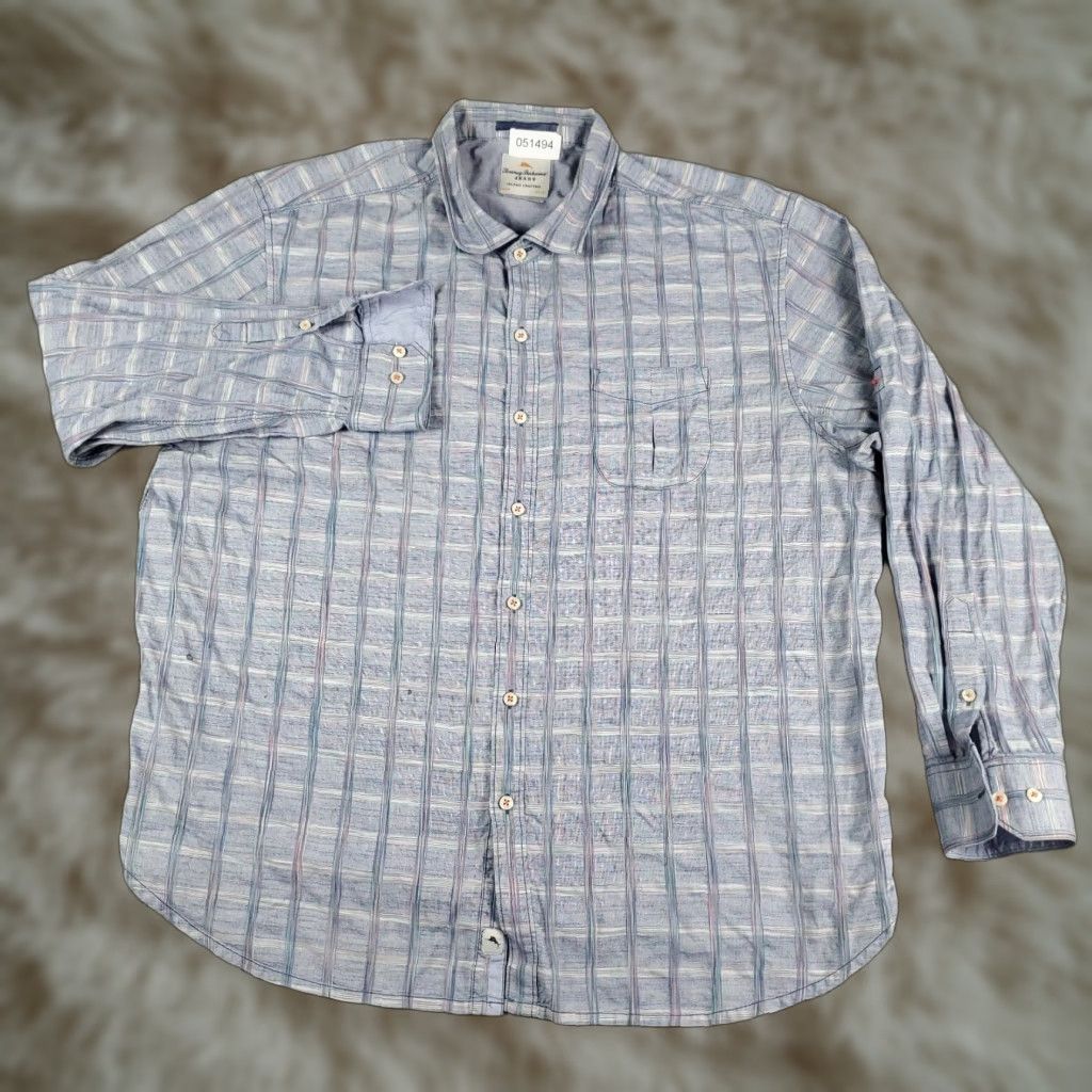 Tommy Bahama Tommy Bahama Shirt Mens 2XL Gray Plaid Long Sleeve Pocket Button-Up Casual Business Travel Wedding Mens Size US XXL / EU 58 / 5 - 1 Thumbnail