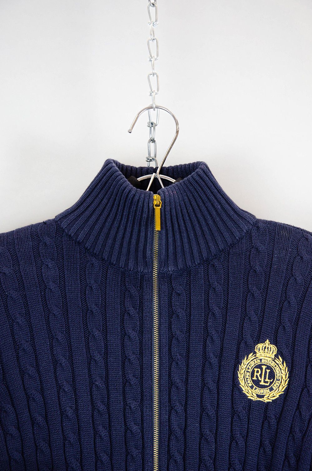 Lauren Ralph Lauren Lauren Ralph Lauren Cable Zip Sweater – Navy – Size M Size M / US 6-8 / IT 42-44 - 7 Thumbnail