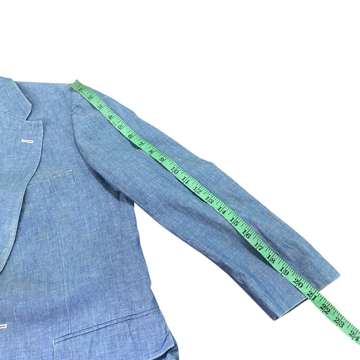 Polo Ralph Lauren Vintage Polo Ralph Lauren Chambray Blue Blazer Jacket Size 42R - 17 Thumbnail