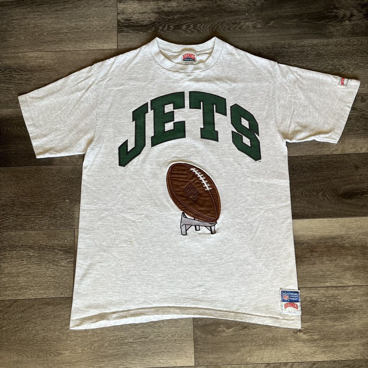 Nutmeg Vintage 1990s NFL Nutmeg New York Jets Football Logo T Shirt Size US L / EU 52-54 / 3 - 1 Thumbnail