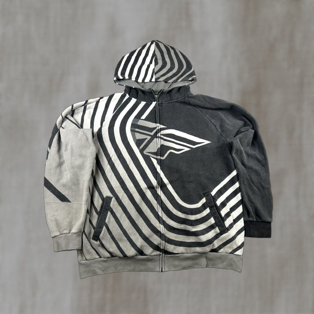 Vintage Fly Racing Hoodie Mens XL Gray Full Zip Fleece Moto Graphic Print Hooded Pockets Zipper Tailored Logo Mens XL Gray Moto Riding Size US XL / EU 56 / 4 - 1 Thumbnail