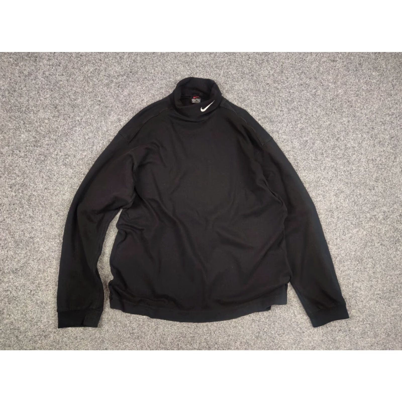 Nike VINTAGE Nike Logo Black mock check Long sleeve sweatshirt Shirt Mens L Black 90s Nike Sportswear Sweatshirt Size US L / EU 52-54 / 3 - 6 Thumbnail