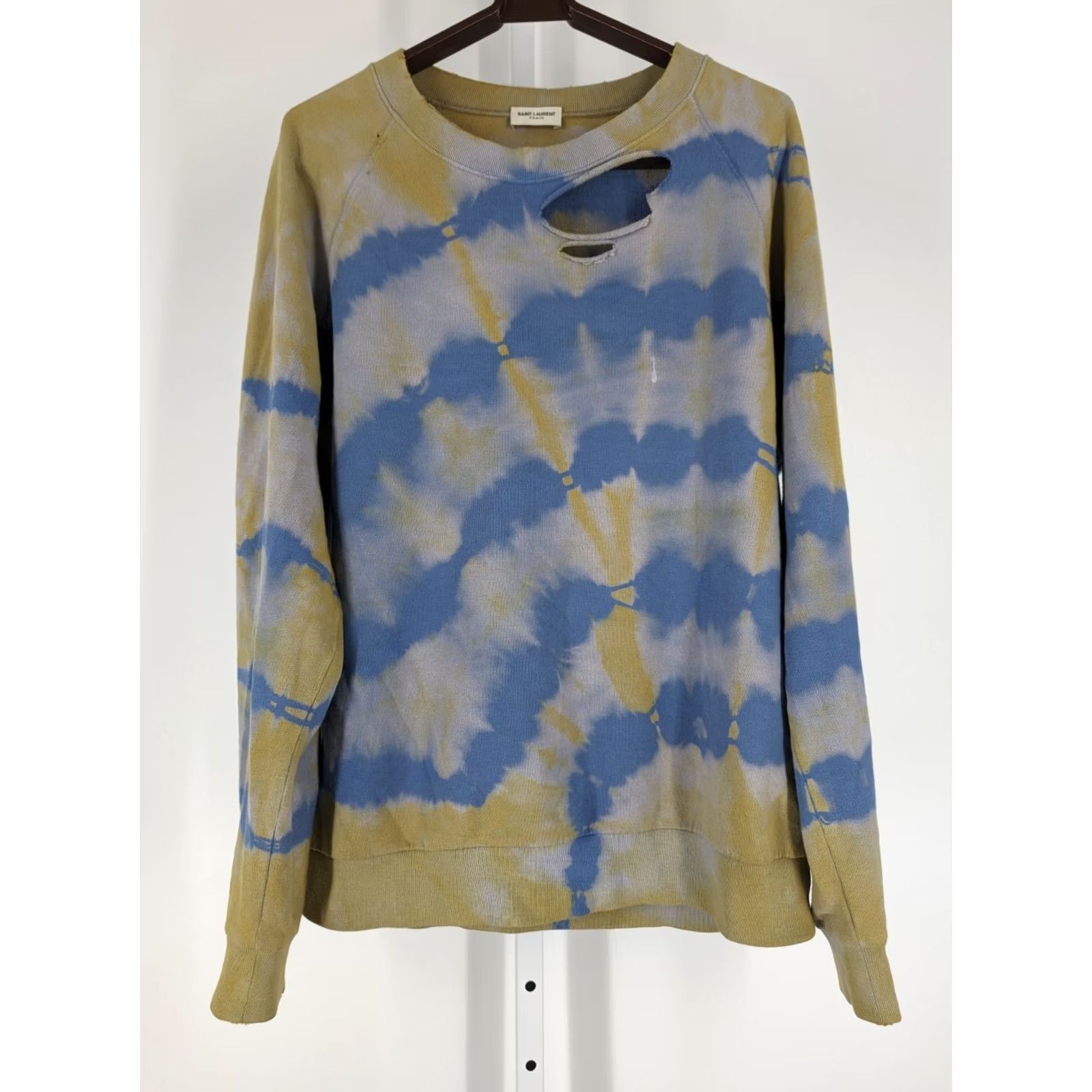Yves Saint Laurent Saint Laurent Sweatshirt XL Multicolor Grunge Pullover Men Long Sleeve Tie-dye Runway Look 22 Thrashed Size US XL / EU 56 / 4 - 2 Thumbnail