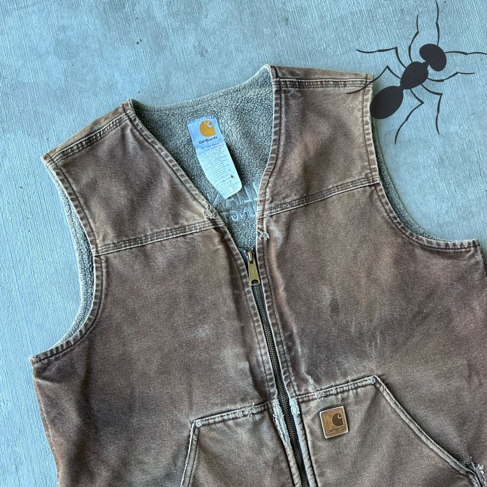 Carhartt × Vintage Carhartt V26 DKB faded brown work wear vest Size US L / EU 52-54 / 3 - 4 Thumbnail