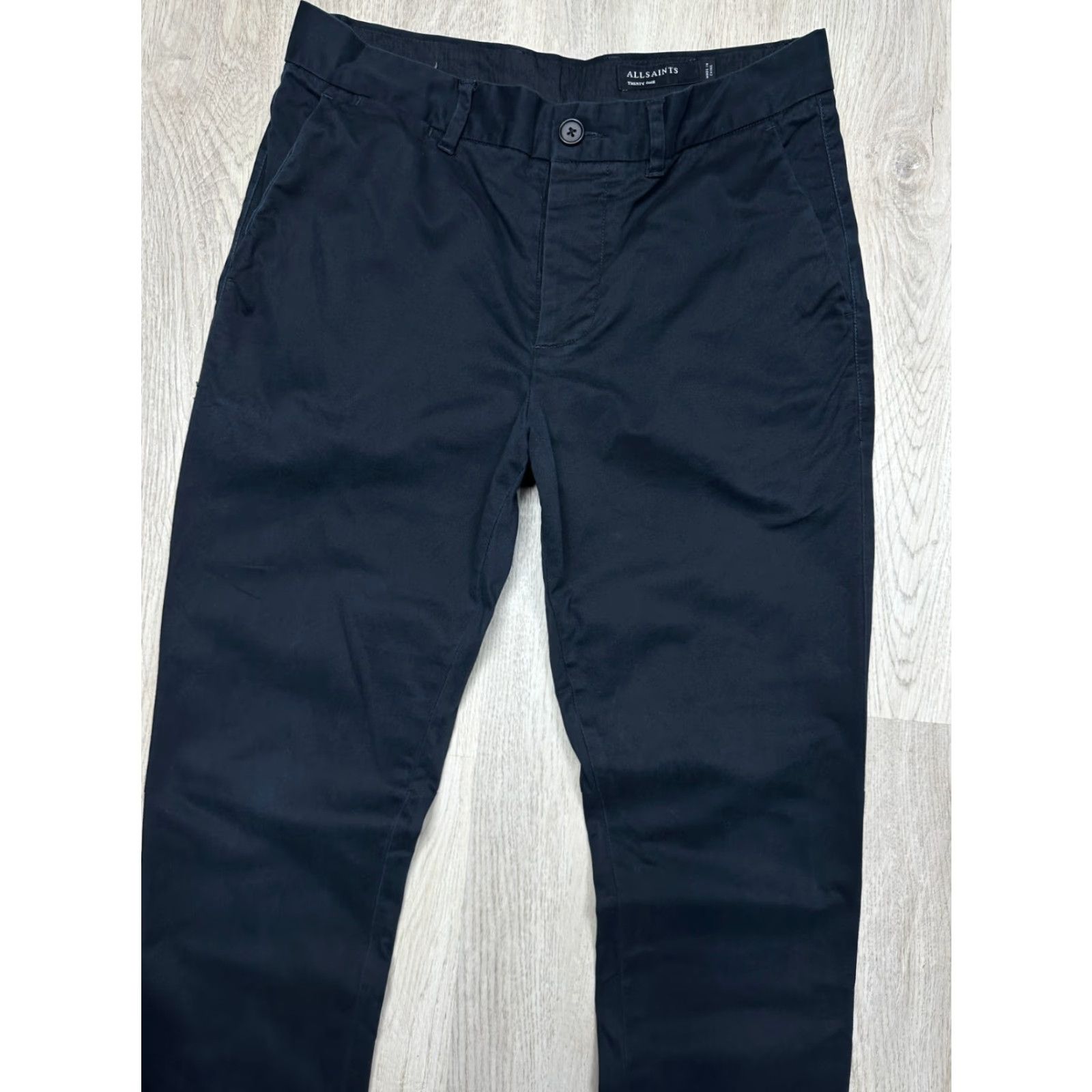 Allsaints AllSaints Mens Park Chino Pants 31 Black Cotton Slim Regular Inseam 32 Pants Mens XS? Size US 31 - 2 Thumbnail