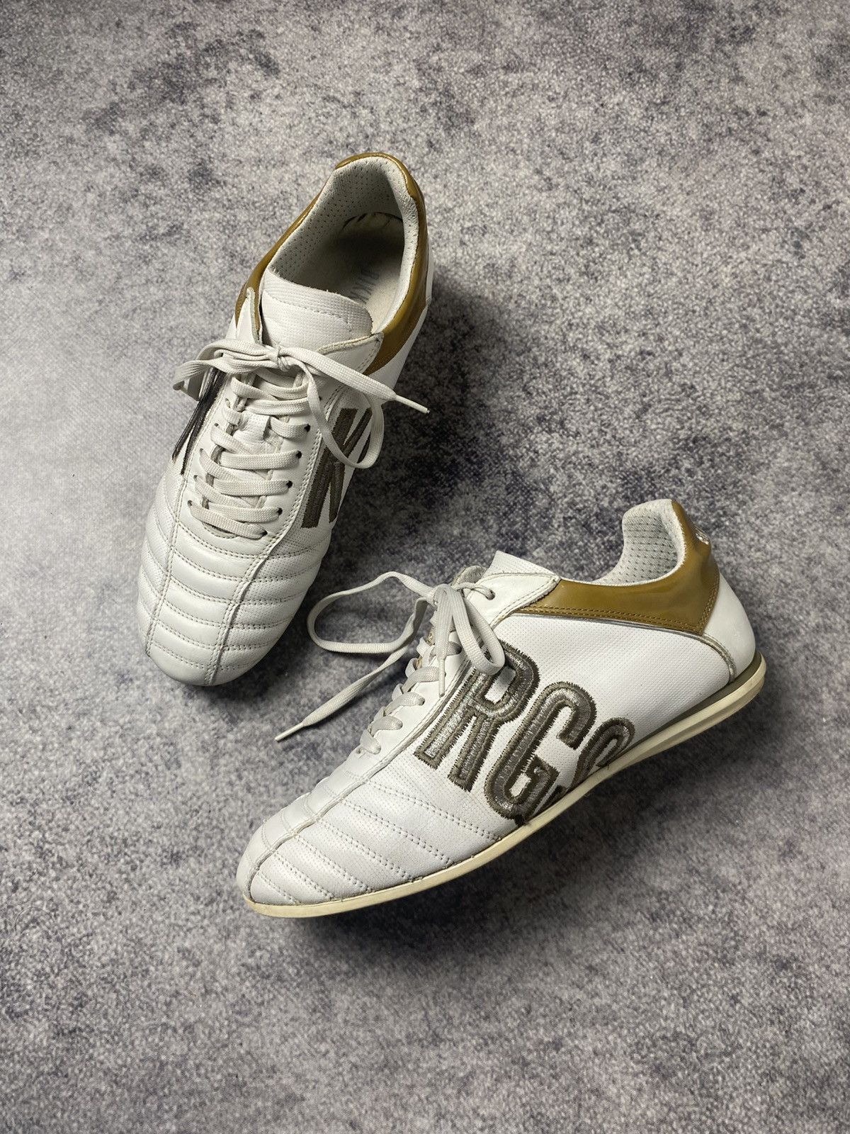 Dirk Bikkembergs Y2K LEATHER SOCCER SNEAKERS WHITE&YELLOW VINTAGE STRETWEAR Size US 5.5 / EU 38 - 4 Thumbnail