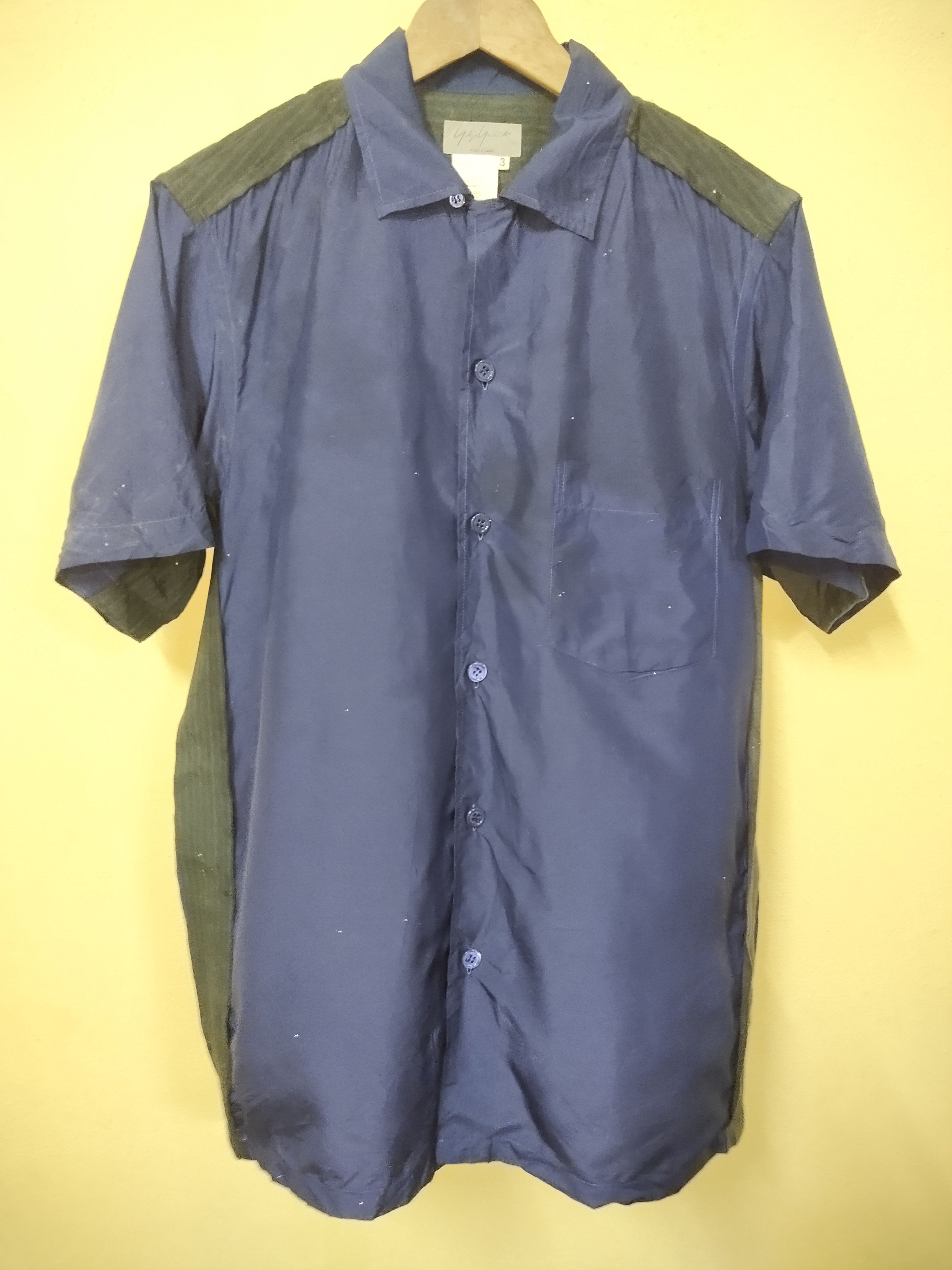 Vintage × Yohji Yamamoto Rare Yohji Yamamoto Pour Homme 100% Rayon Shirt Button Up Size US L / EU 52-54 / 3 - 7 Thumbnail