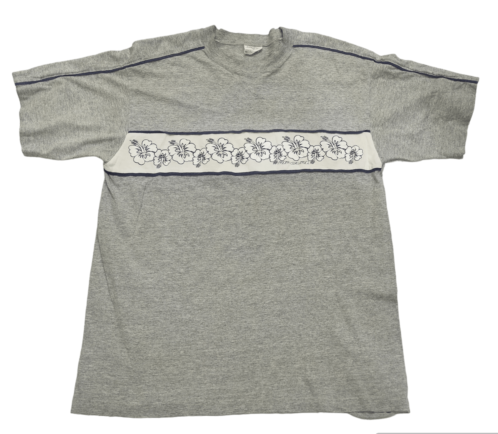 image of Vintage Rip Curl Surfwear Tee Shirt in Grey, Men's (Size Medium)
