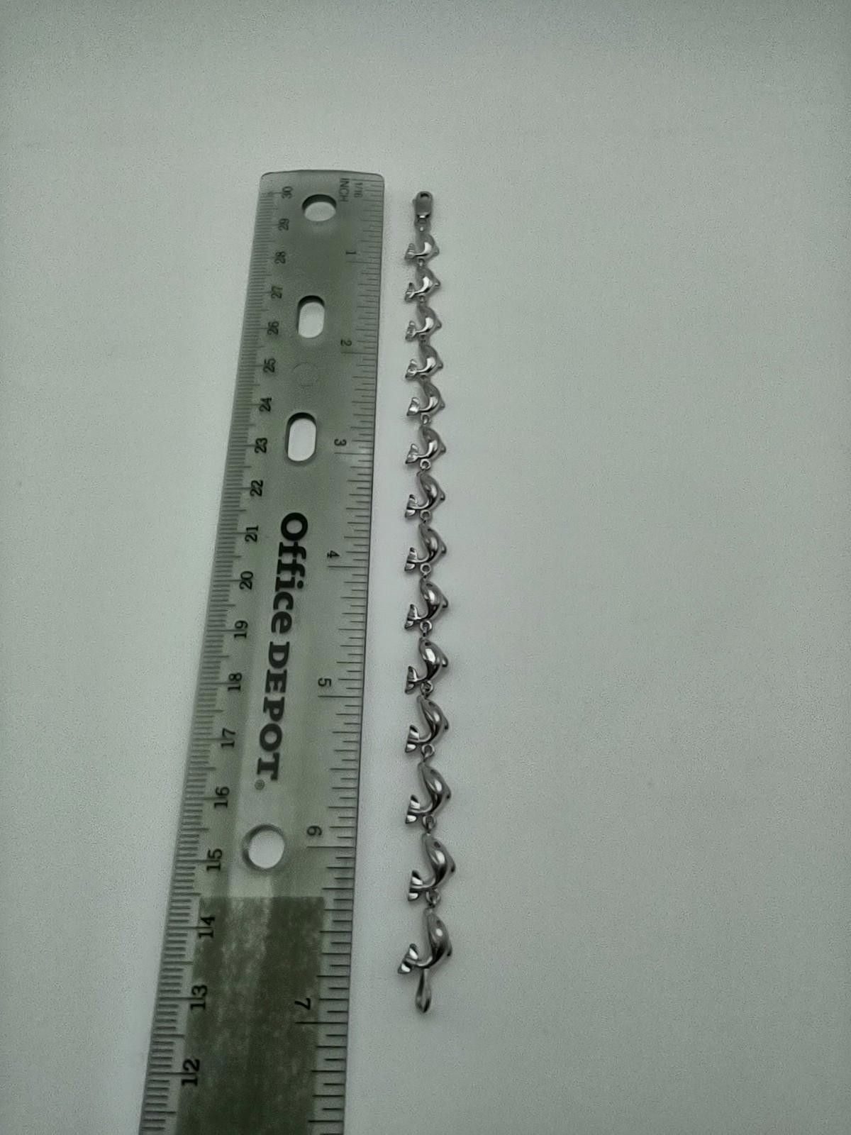 The Unbranded Brand Sterling Silver 925 Dolphin Link Bracelet 7in Size ONE SIZE - 4 Thumbnail