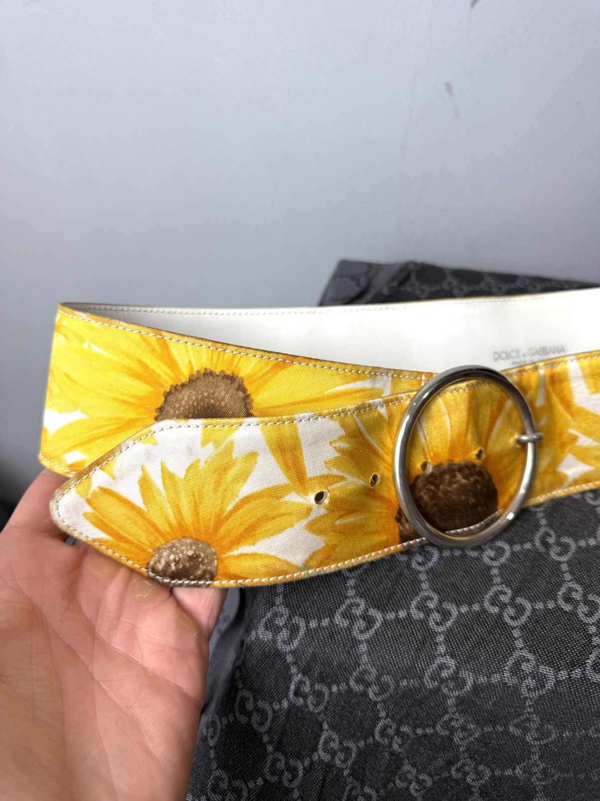 Dolce & Gabbana Vintage Dolce Gabbana Sunflower Printed Belt Dress Size ONE SIZE - 2 Thumbnail