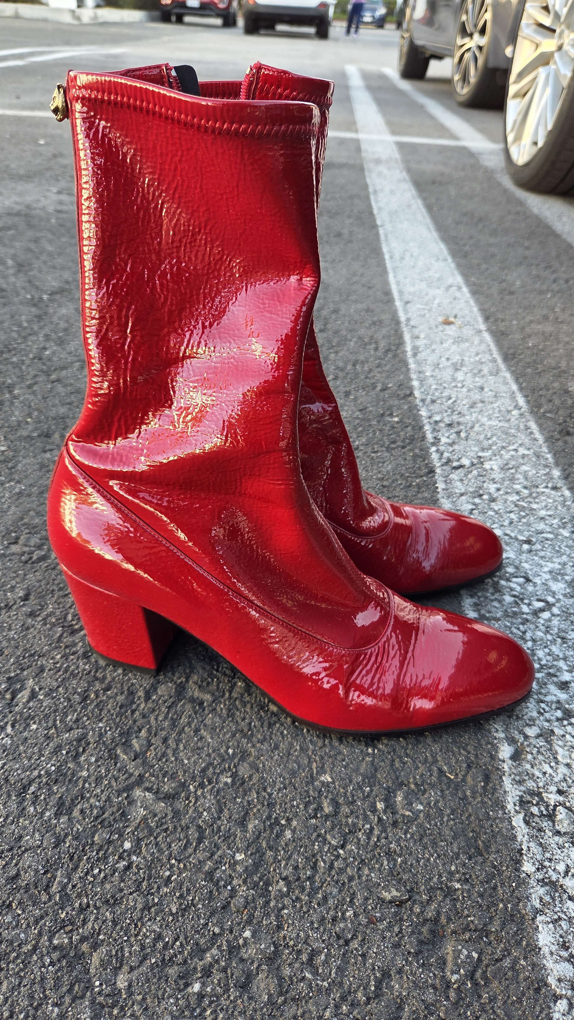 Gucci Gucci red patent leather boots 9 1/2 (see notes) Size US 9.5 / IT 39.5 - 1 Thumbnail