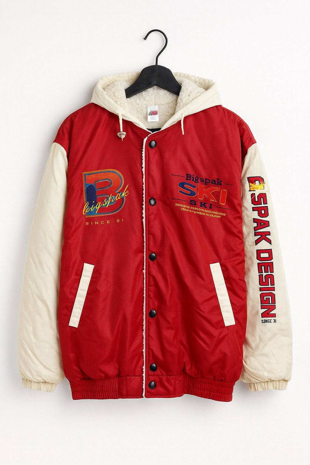 Vintage Vintage 1980s Big Spak Ski Team Jacket –Two-Tone Red & Cream Size US L / EU 52-54 / 3 - 1 Thumbnail