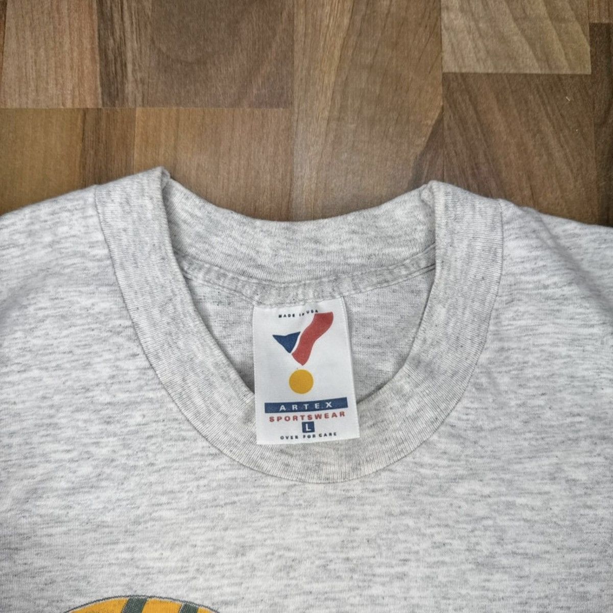 Artek Vintage 90s Artex Brett Favre Green T-shirt Grey Mens Large Size US L / EU 52-54 / 3 - 3 Thumbnail