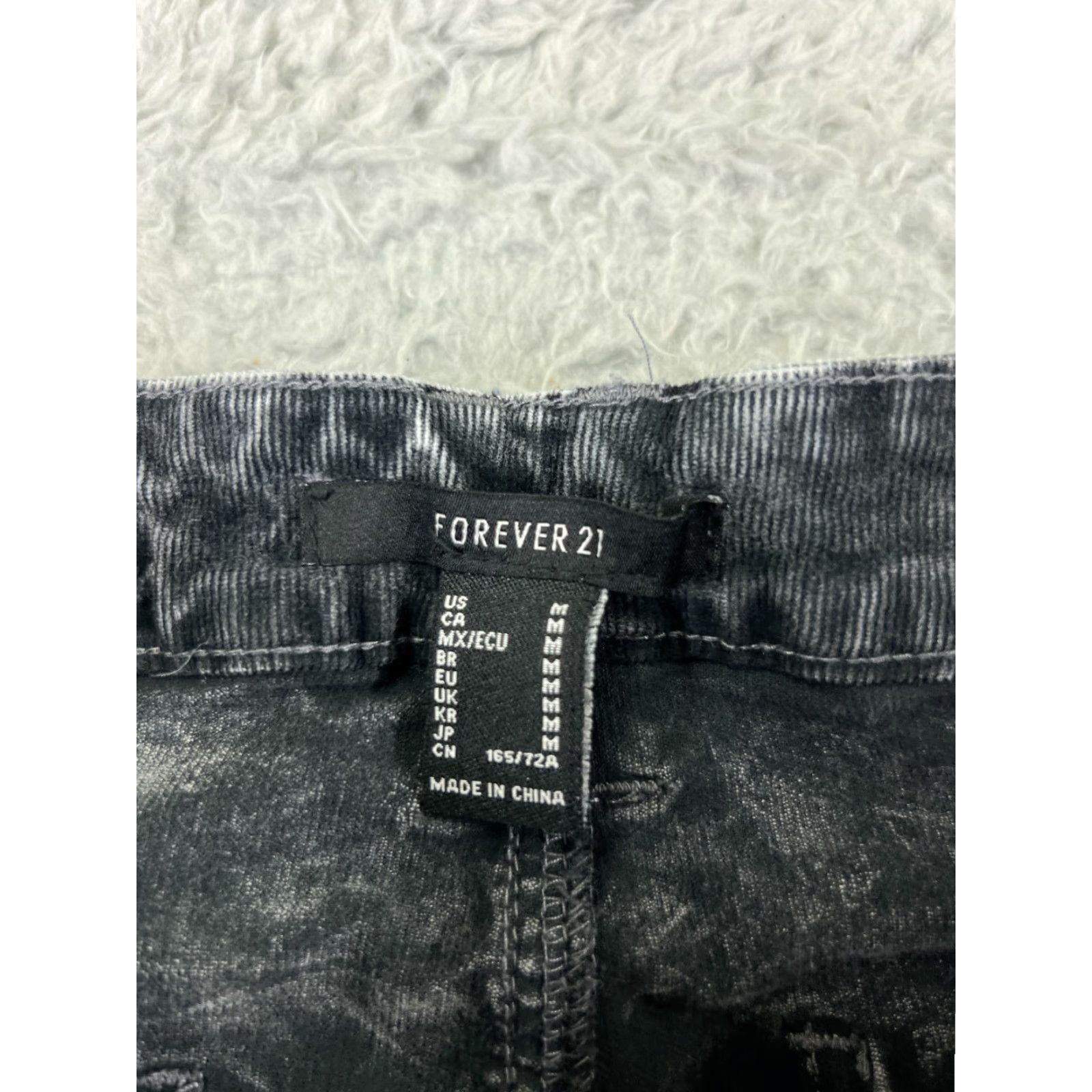 Forever 21 Forever 21 Jeans Women's Medium Gray Corzduroy Distressed Flared Mid Rise 24x30 Jeans Size 32" / US 10 / IT 46 - 6 Thumbnail