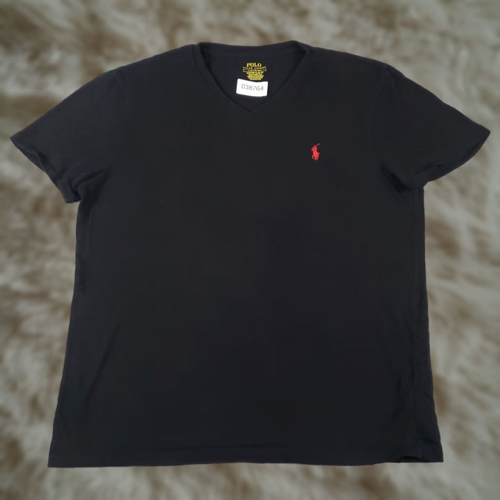 Ralph Lauren Ralph Lauren T-Shirt Mens Large Black V-Neck Casual Regular Fit Solid Logo Size US L / EU 52-54 / 3 - 1 Thumbnail