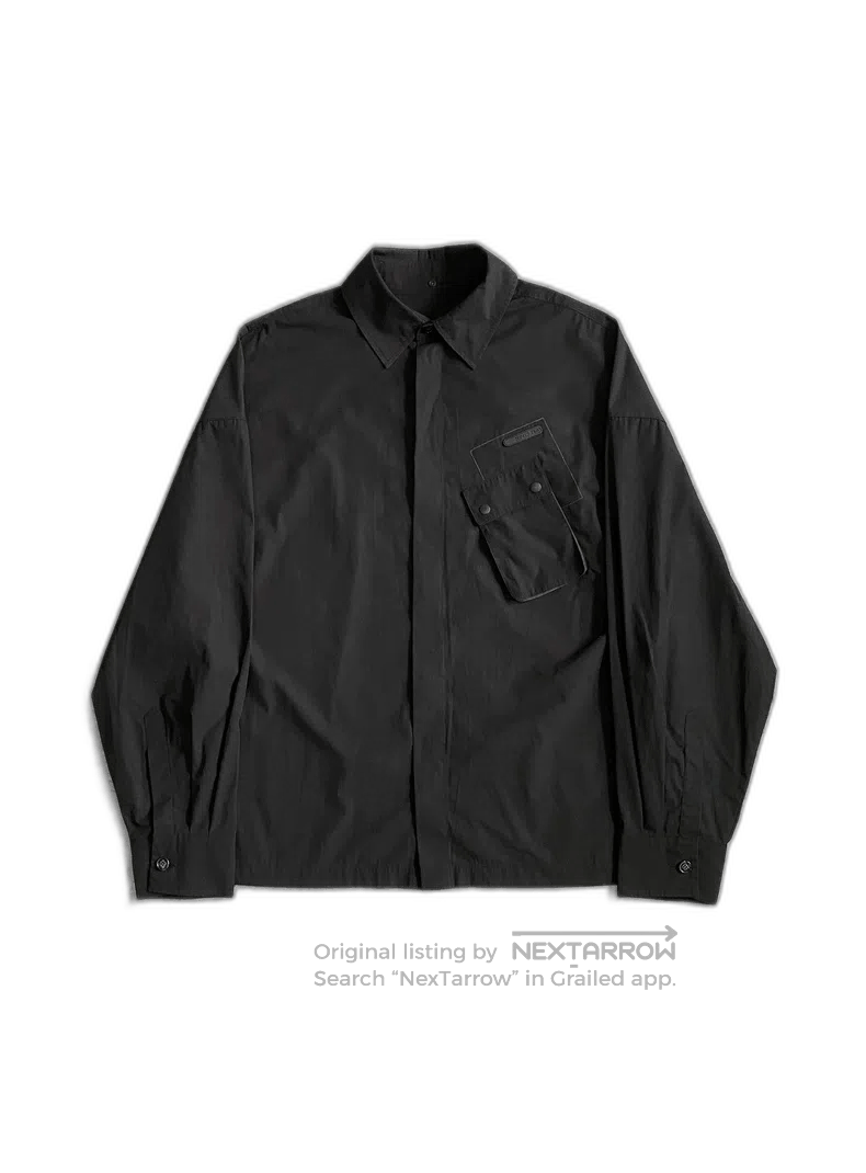 Hyein Seo Black Pocket Shirt with Concealed Buttons. Size US M / EU 48-50 / 2 - 1 Thumbnail