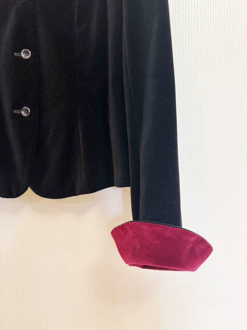 Kenzo KENZO Black and red velvet jacket Size S / US 4 / IT 40 - 2 Thumbnail