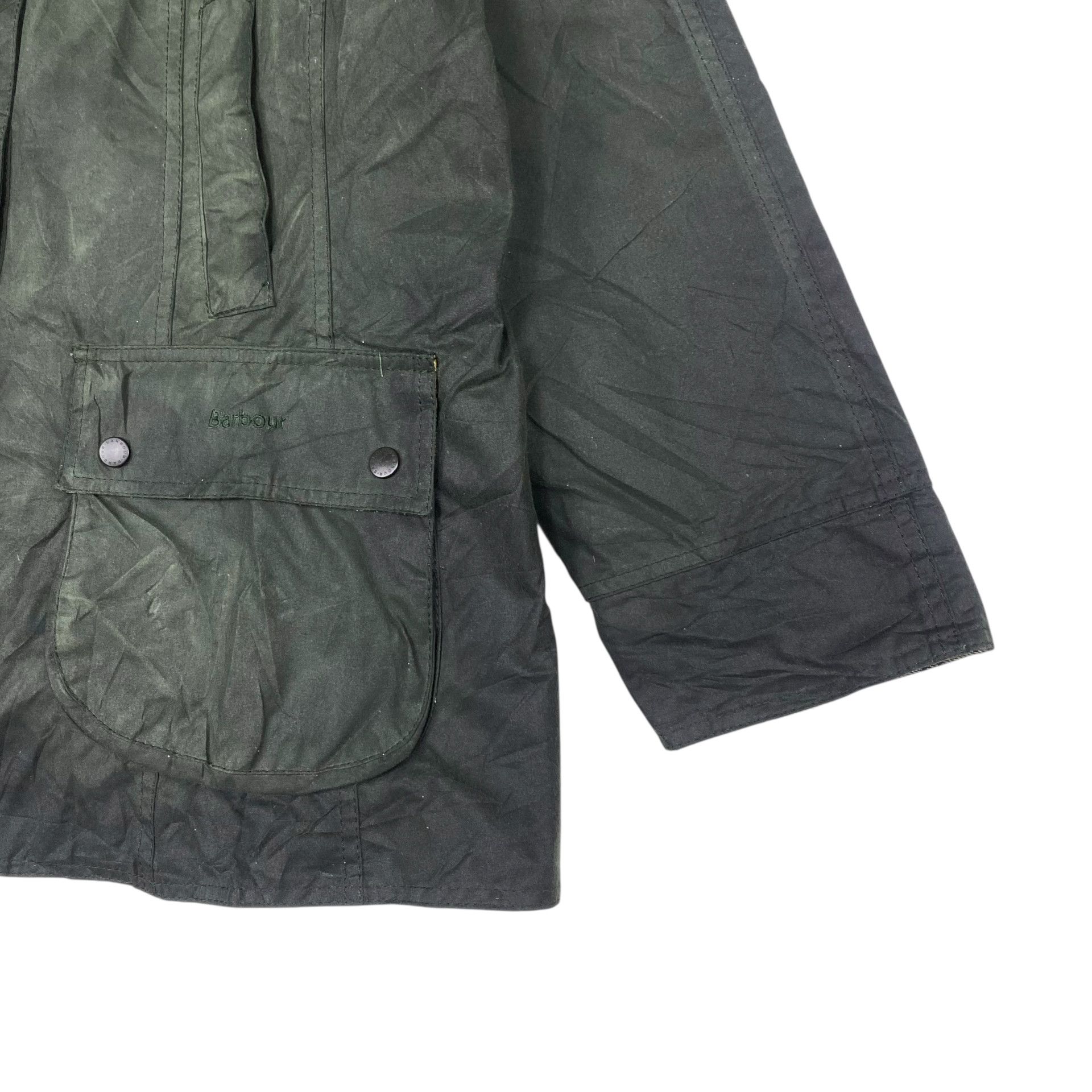 Barbour 💥 VINTAGE BARBOUR OLIVE BEDALE WAXED JACKET Size US L / EU 52-54 / 3 - 5 Thumbnail