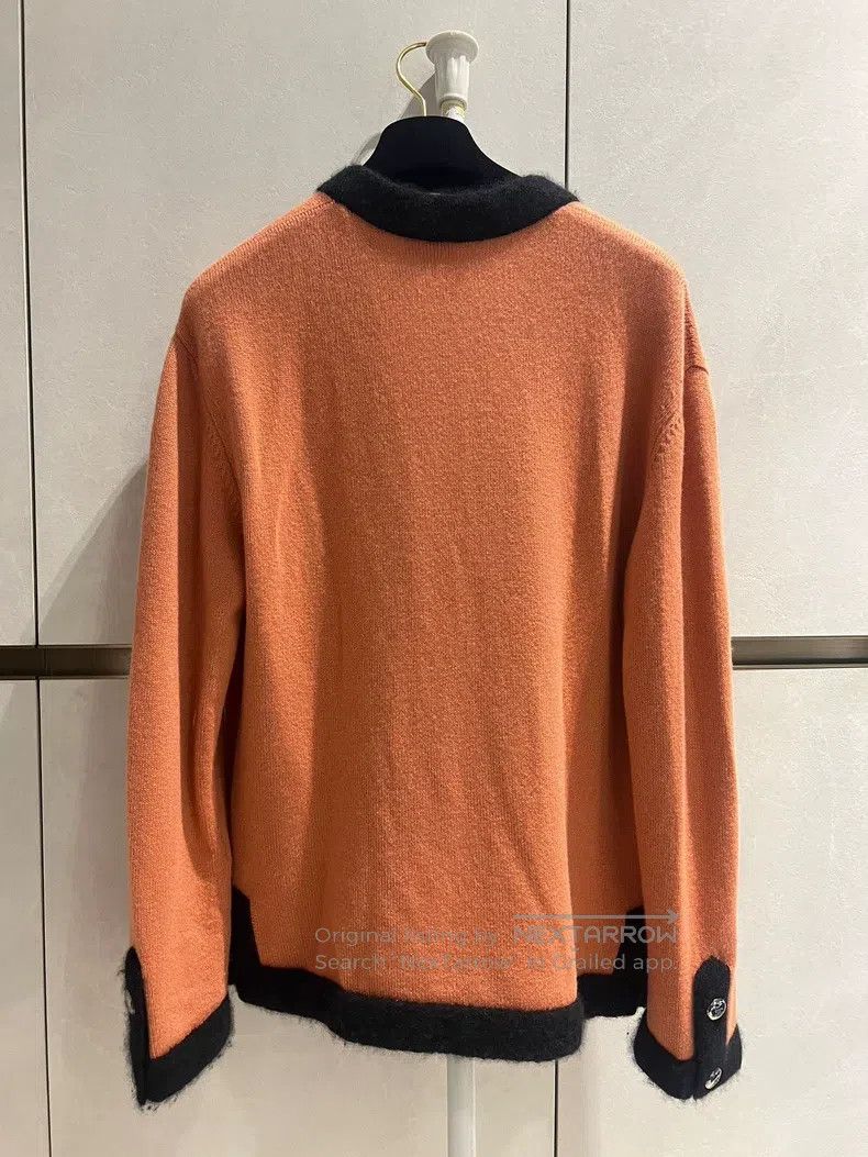 Chanel Chanel Black orange colour-block knitted cardigan coat Size XS / US 0-2 / IT 36-38 - 4 Thumbnail