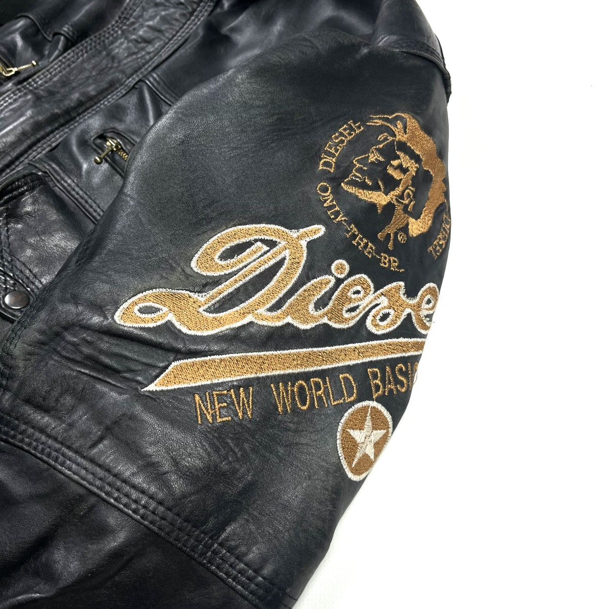 Diesel 90s Diesel Motorcycle Leather Jacket Vintage Black Size US XXL / EU 58 / 5 - 3 Thumbnail