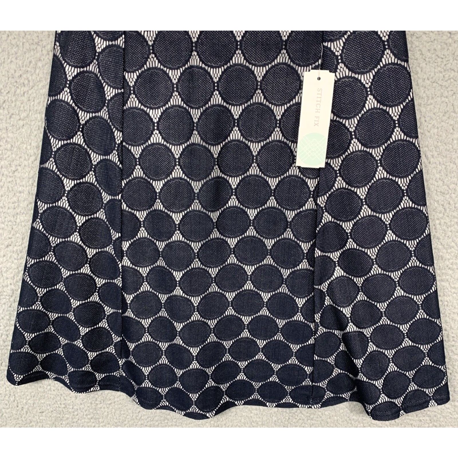Vintage Renee C Women’s Skirt Maybell Lace Detail XS Navy White NWT Size 26" / US 2 / IT 38 - 3 Thumbnail