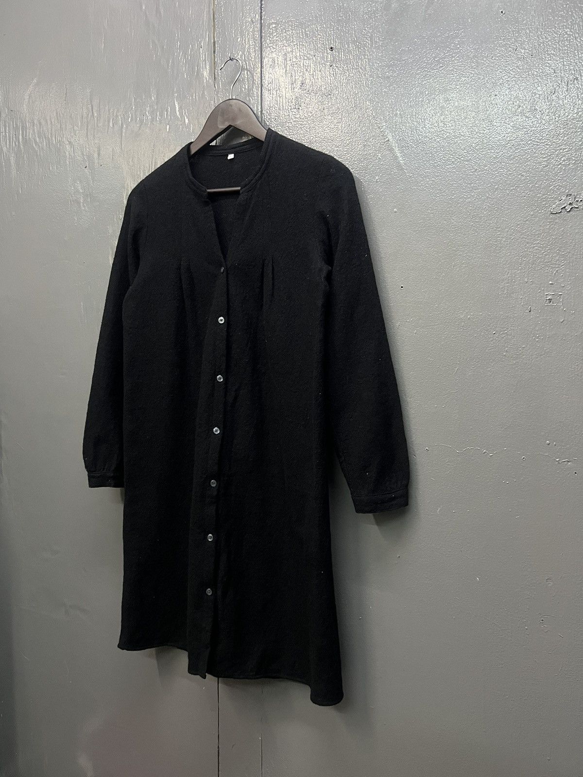Japanese Brand Wool Blouse Long Top Buttons up Size L / US 10 / IT 46 - 2 Thumbnail