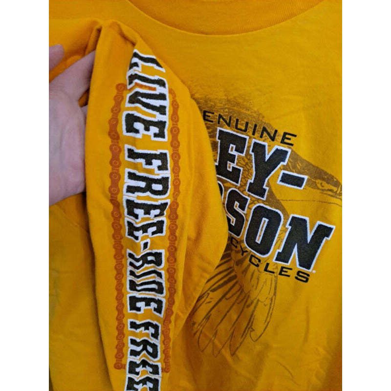 Harley Davidson Harley Davidson Utica Yellow Long Sleeve Shirt Size US XL / EU 56 / 4 - 3 Thumbnail