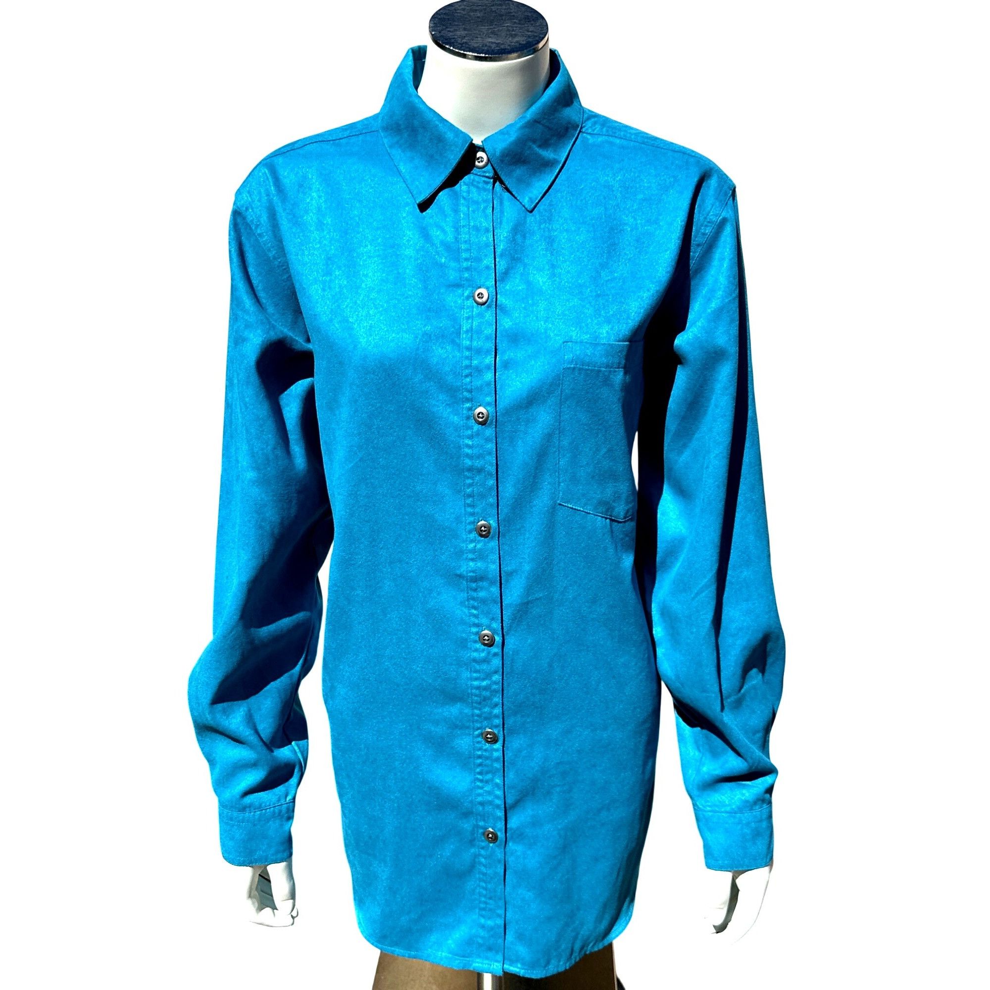 Chicos Chicos Design Vintage Turquoise Blue Button Up Tunic Shirt L Size M / US 6-8 / IT 42-44 - 1 Thumbnail