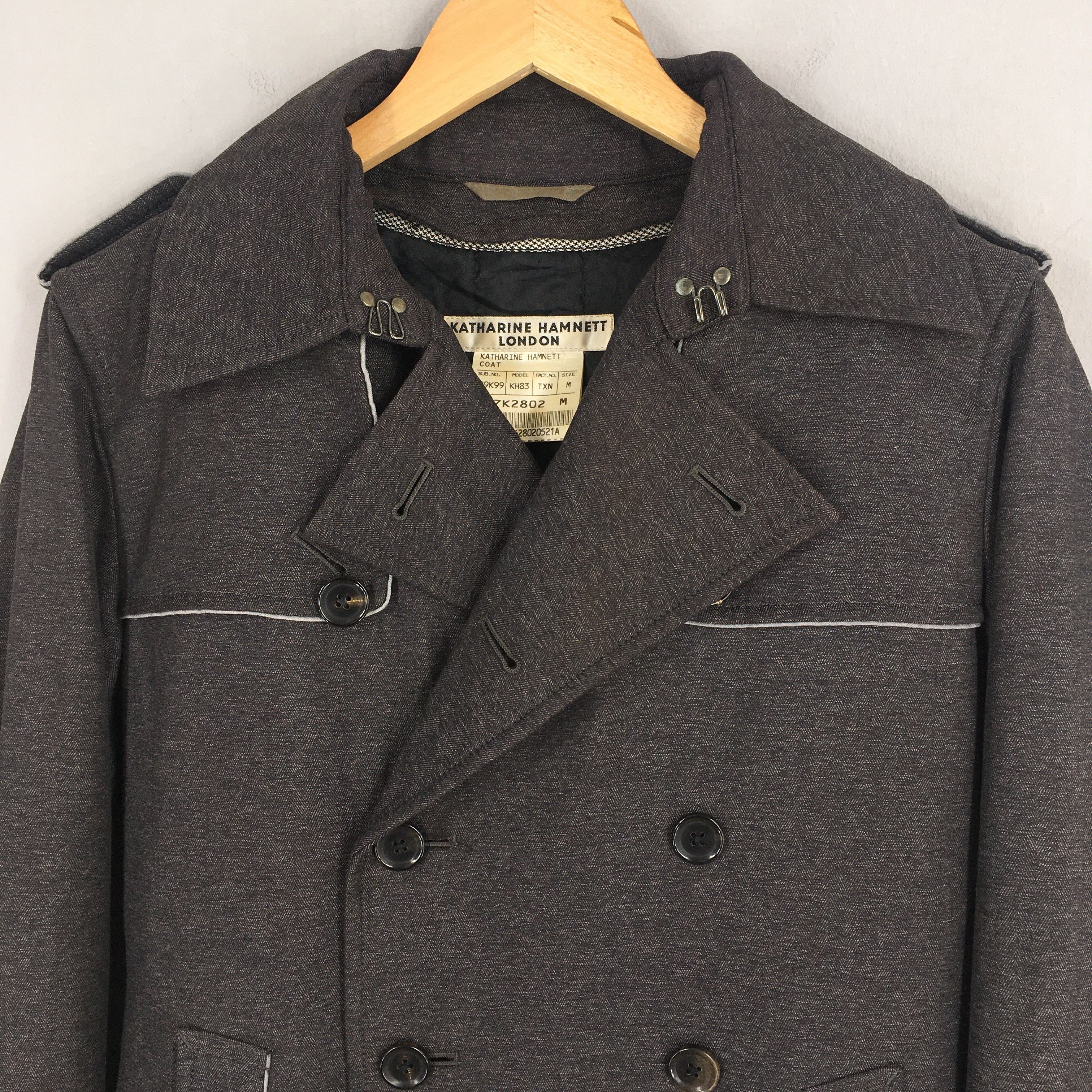 Katharine Hamnett London × Le Grande Bleu (L.G.B.) × Vintage Vintage Katharine Hamnett London Women Long Jacket Medium Size M / US 6-8 / IT 42-44 - 2 Thumbnail