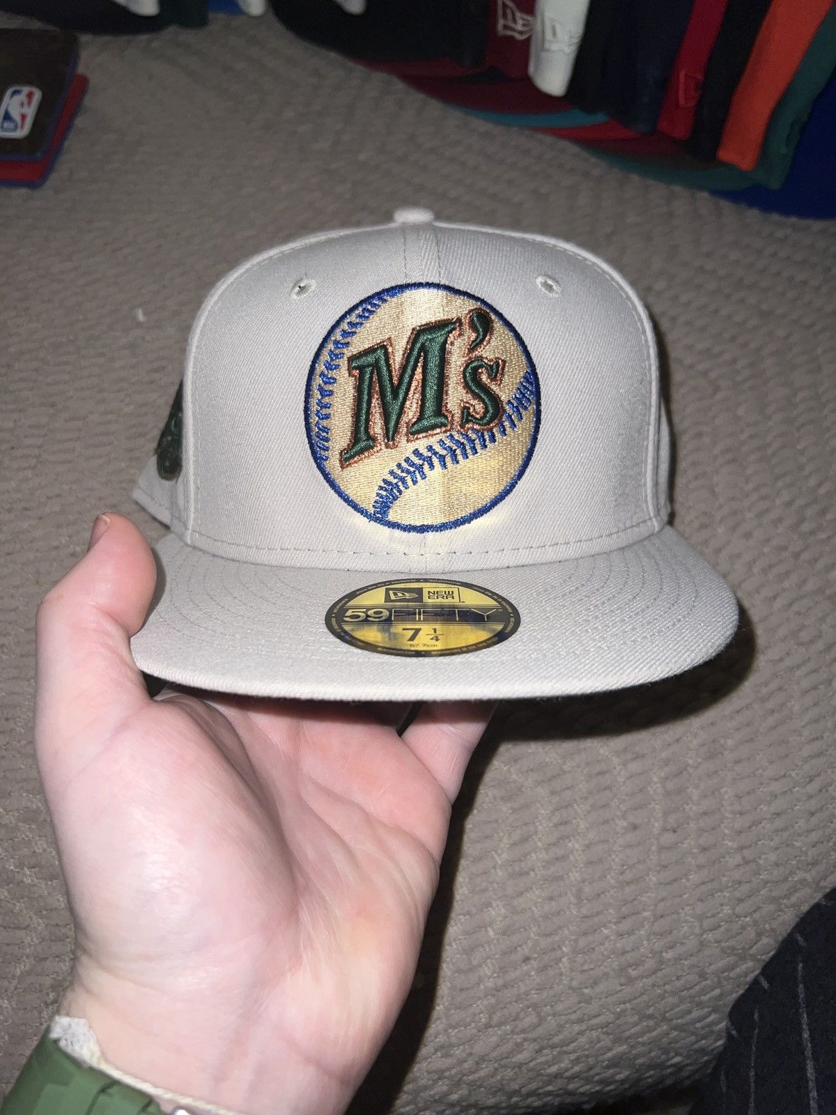 image of New Era Seattle Mariners “Get Money” Ty Mathis Hat in Grey, Men's (Size 34)