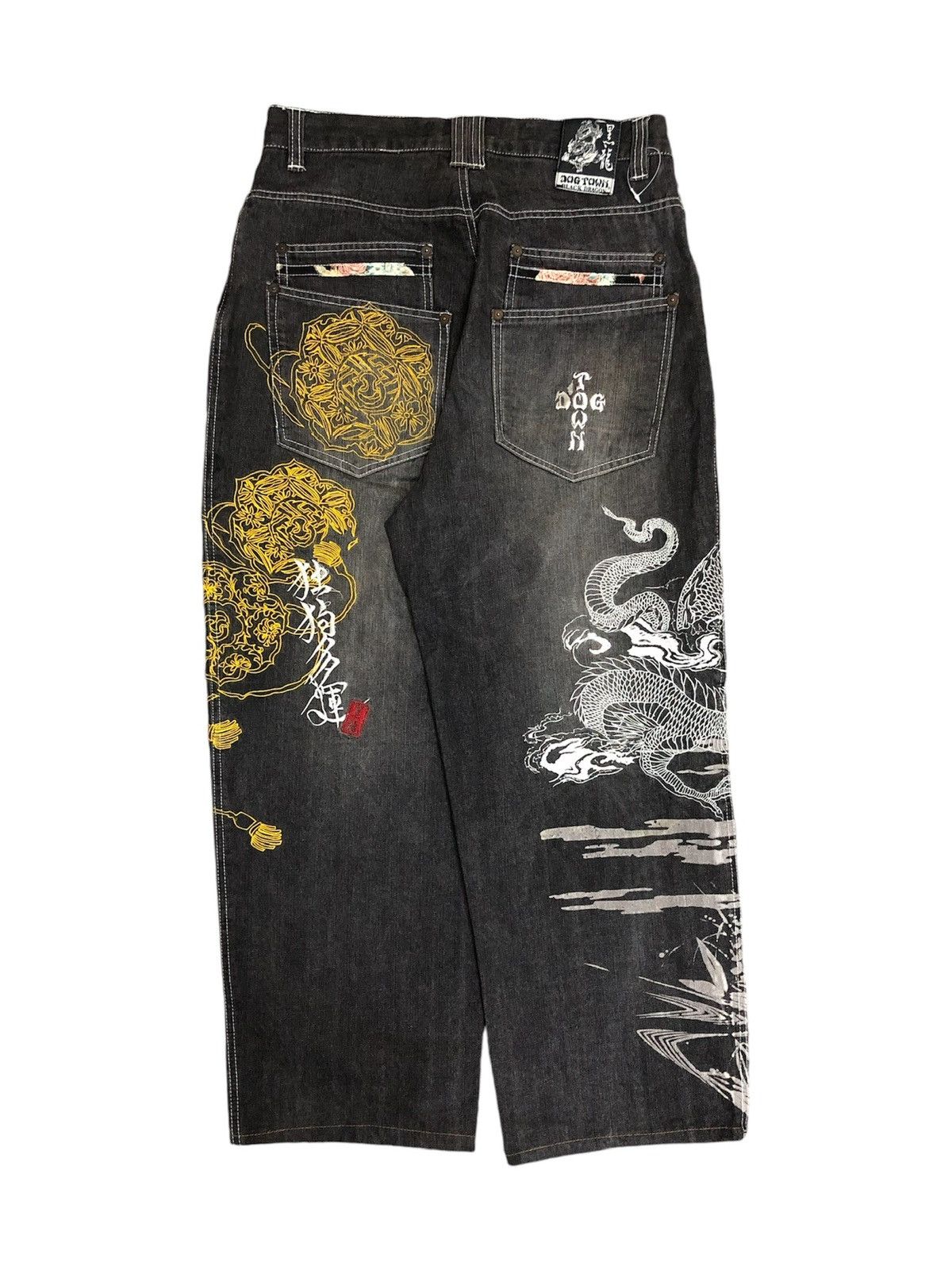 Dogtown 34x42 INSANE DOGTOWN BLACK DRAGON EMBROIDERED JEANS Size US 34 / EU 50 - 1 Thumbnail