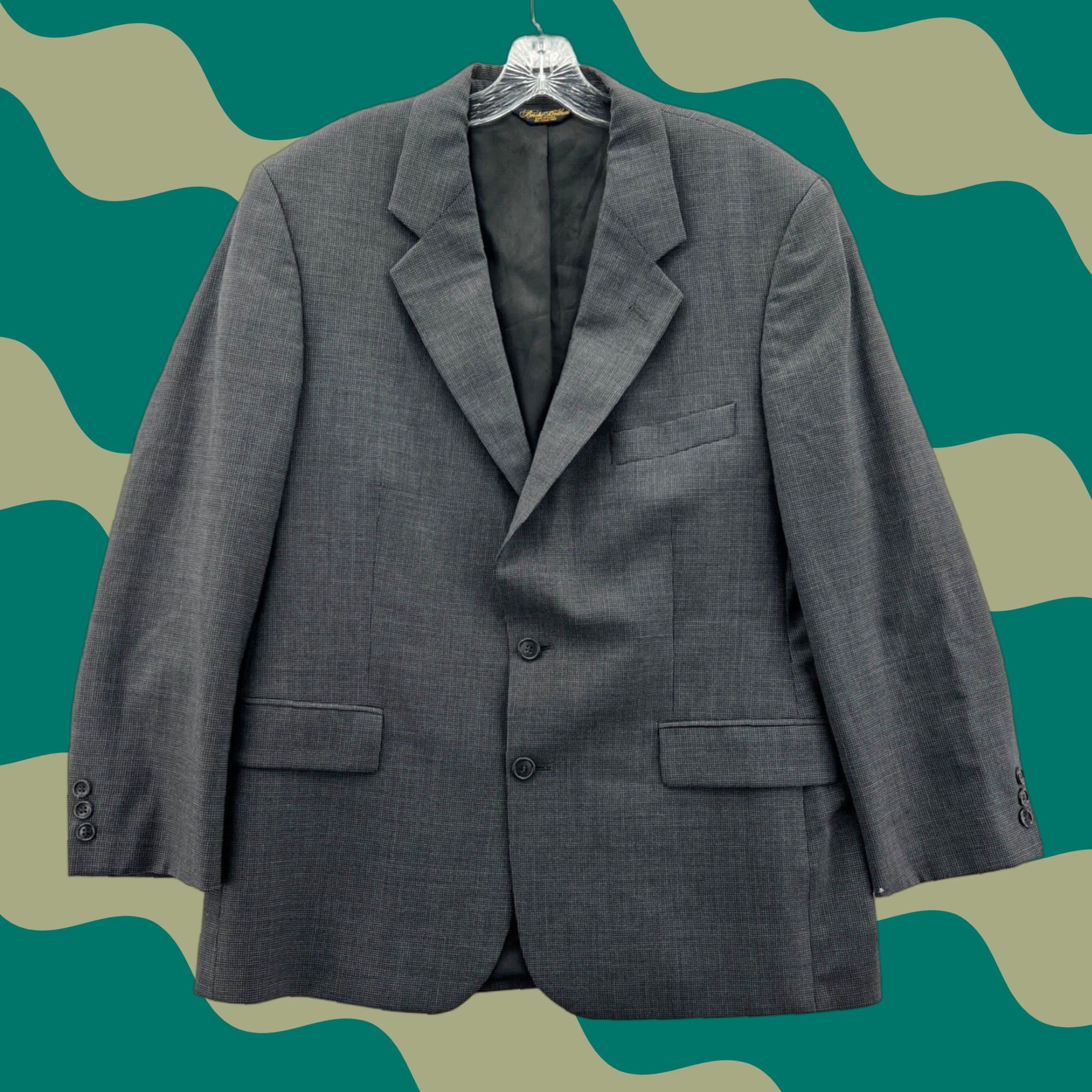 VINTAGE Brooks Brothers Brooksease Blazer Mens 42S Gray Wool Suit Jacket Business Casual