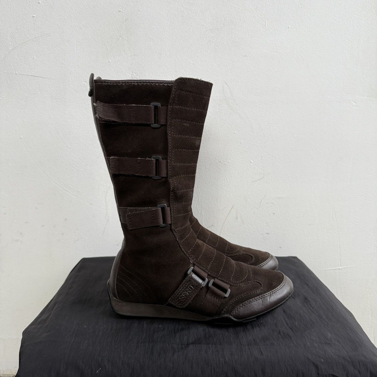 Esprit Esprit Y2K Suede Biker Knee High Boots Size US 6 / IT 36 - 2 Thumbnail