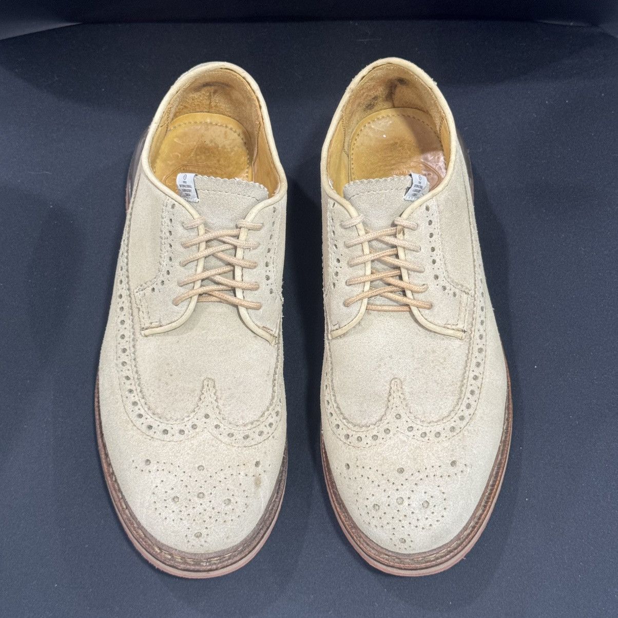 Visvim VISVIM PATRICIAN SAND WT FOLK WINGTIP SUEDE SHOES Size US 8.5 / EU 41-42 - 4 Thumbnail