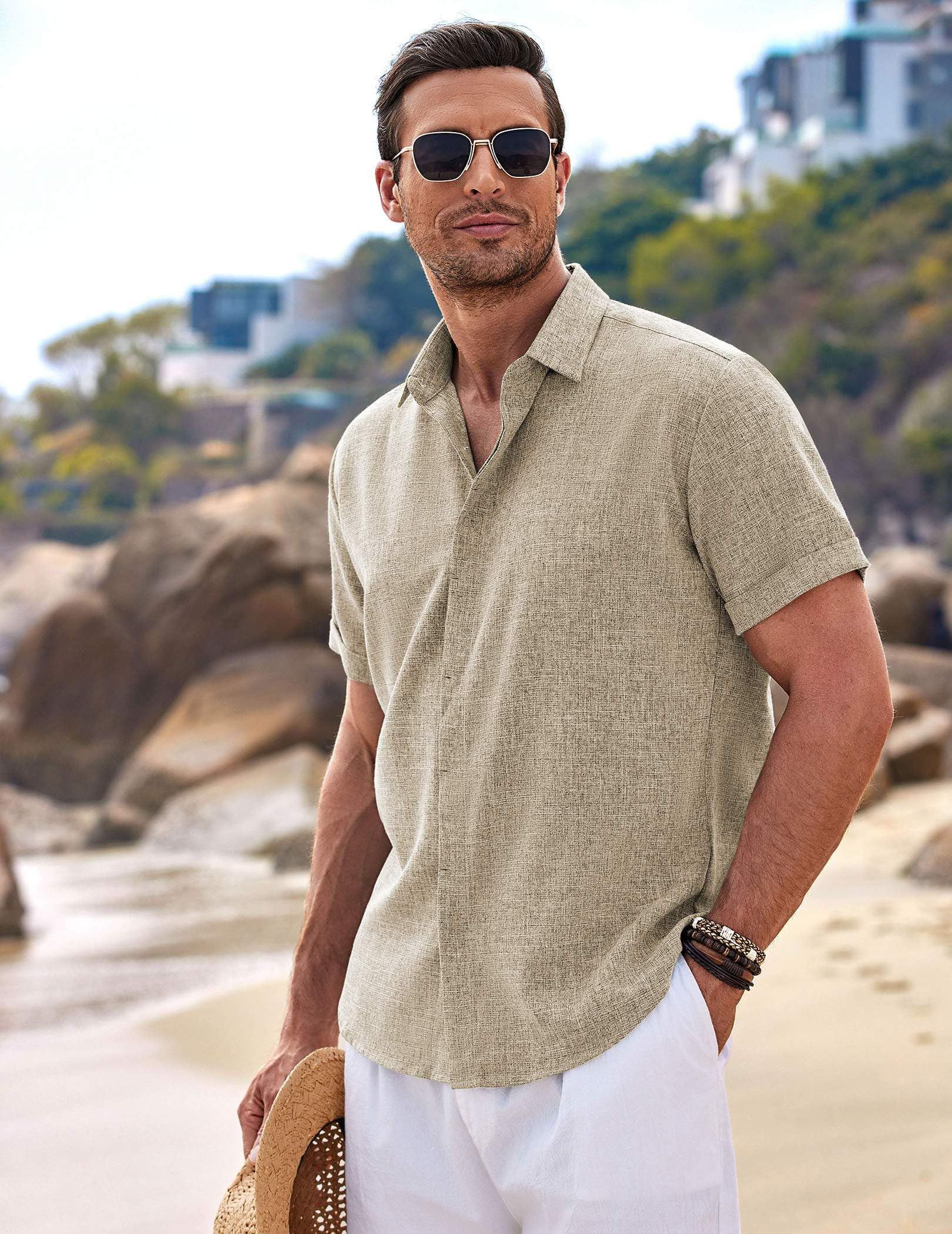 Other Men's linen beach summer shirt Size US L / EU 52-54 / 3 - 1 Thumbnail