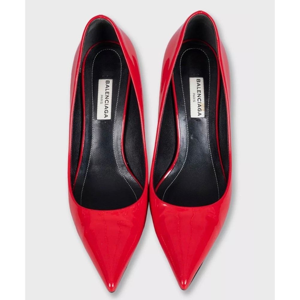 Balenciaga Balenciaga Red Patent Leather Pumps Heels Size 36.5 Size US 5.5 / IT 35.5 - 2 Thumbnail