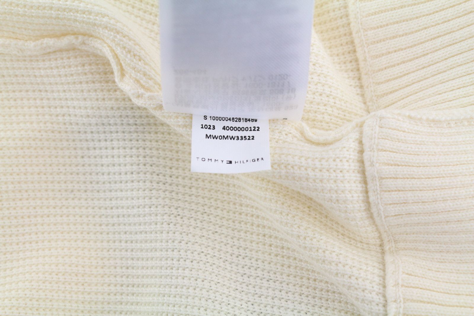 Tommy Hilfiger MONOTYPE TIPPED L Ivory Button-Up Tight-Knit Jumper 85321 Size US L / EU 52-54 / 3 - 9 Thumbnail