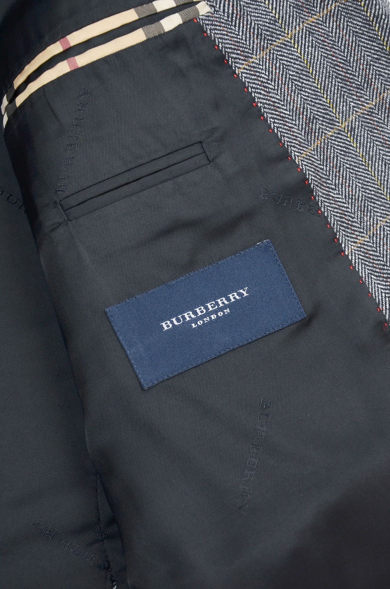 Burberry Burberry London Wool Herringbone Blazer Grey - Size 54 Size 44R - 9 Thumbnail