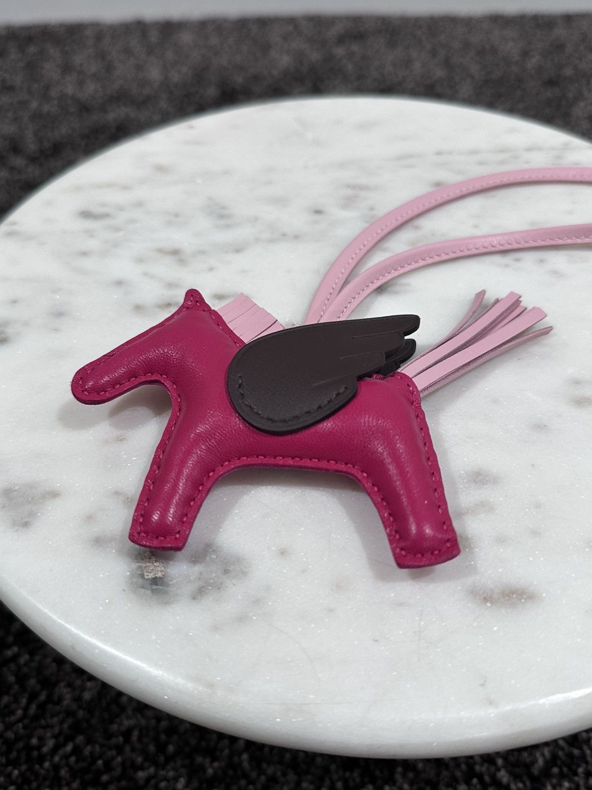 Hermes Hermes Pink/Red Leather MM Rodeo Pegasus Horse Bag Charm Size ONE SIZE - 3 Thumbnail