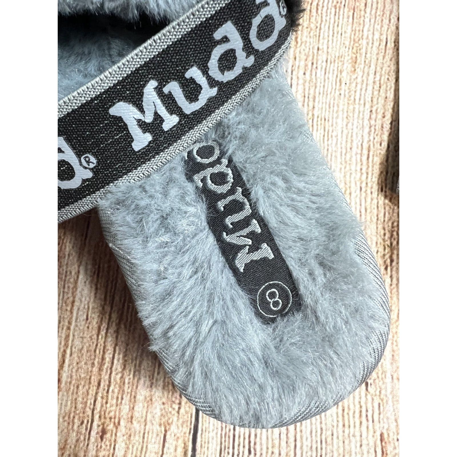 Vintage Women’s Mudd Stormy Sandals Open Toe Slip-On With Strap Fuzzy Black Grey 8 Size US 8 / IT 38 - 4 Thumbnail