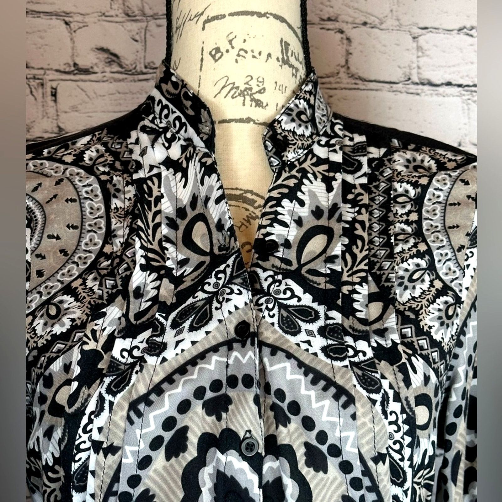 Other Paisley Shirt/Dress Chinese Collar Ties Under Bust Brown L Size L / US 10 / IT 46 - 8 Thumbnail