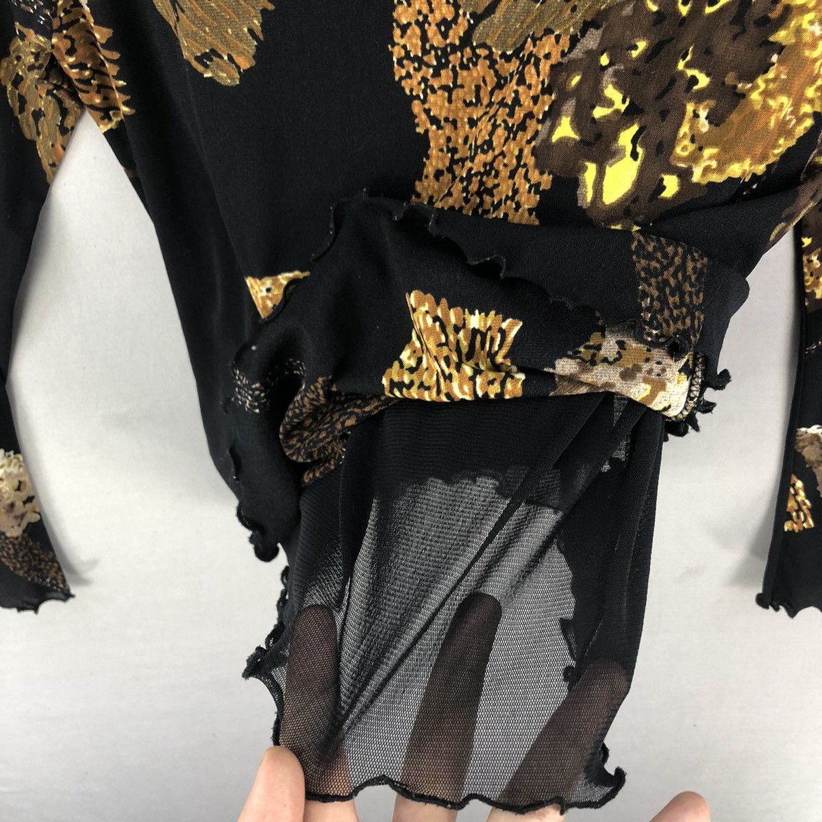 Other Gold Abstract Print Fitted Top - Jean Paul Gaultier Style Size M / US 6-8 / IT 42-44 - 10 Thumbnail