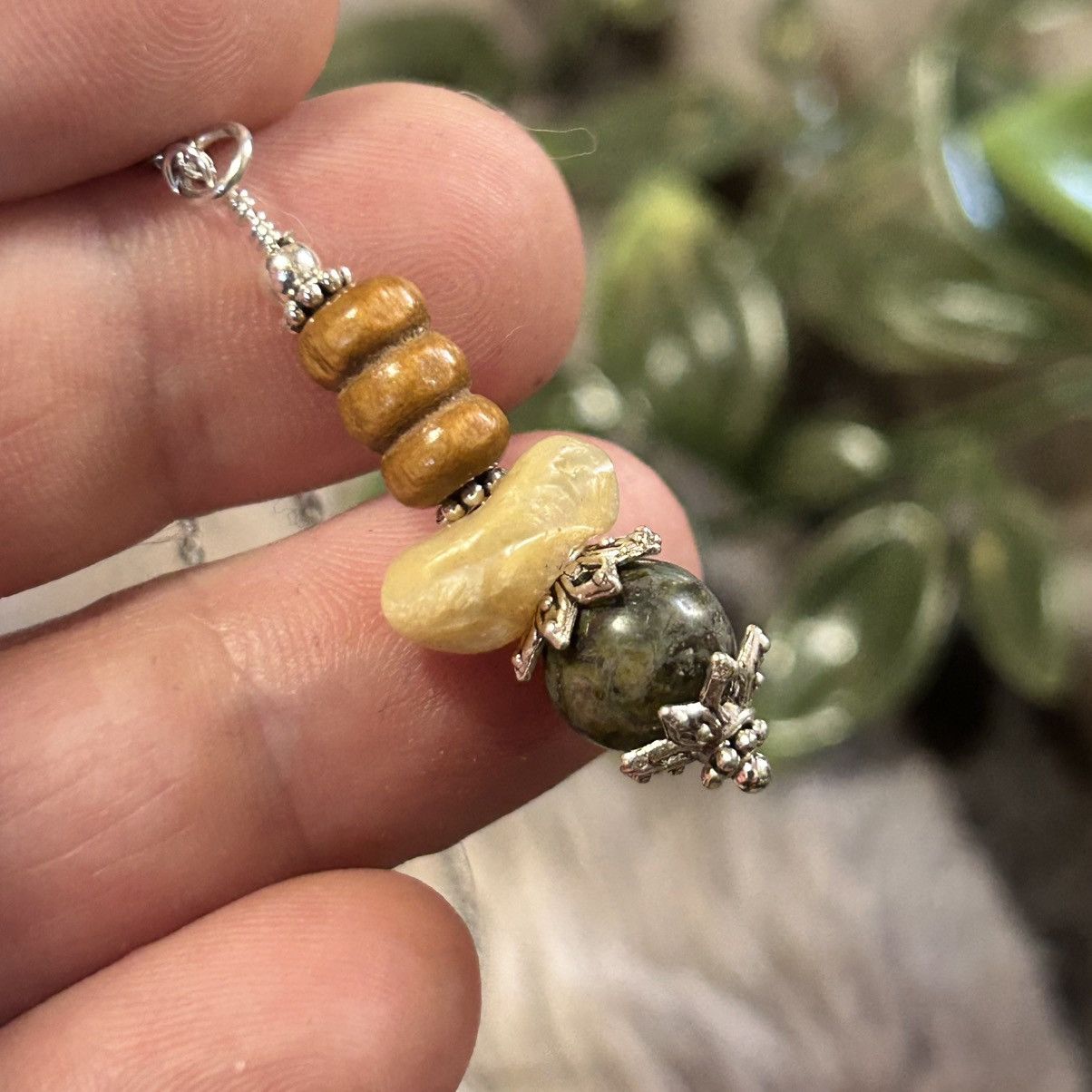 Handmade Handcrafted elegant genuine stone pendant on chain necklace Size ONE SIZE - 1 Thumbnail