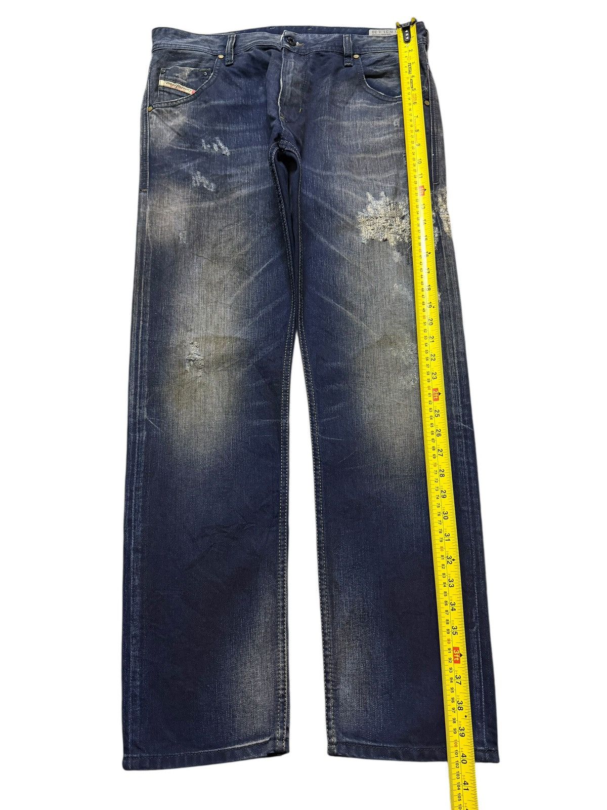 Diesel Vintage 90s Diesel Industry Mud Wash Faded Distress Sashiko Size US 33 - 9 Thumbnail