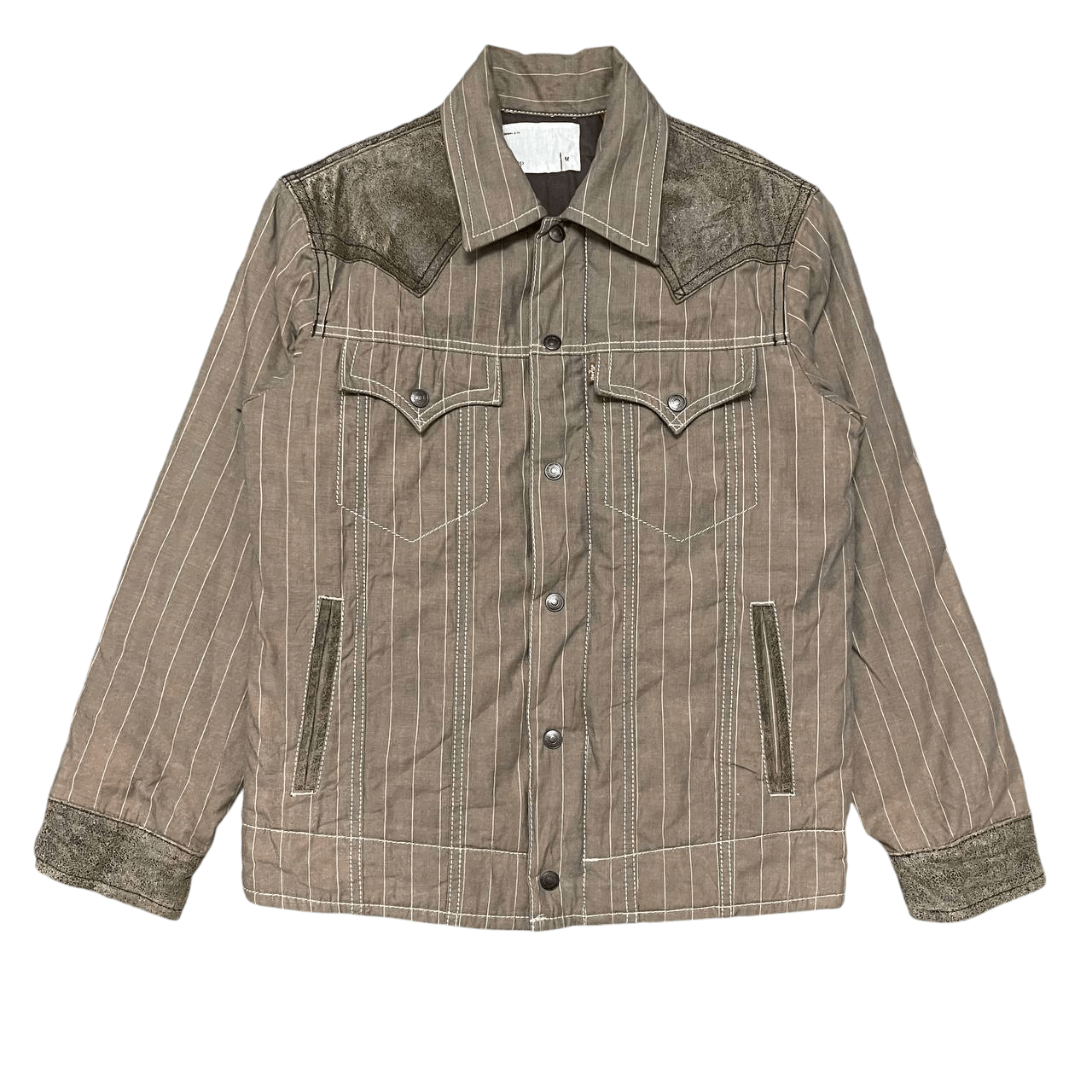 Vintage Levis Trucker Puffer Jacket Leather Shoulder