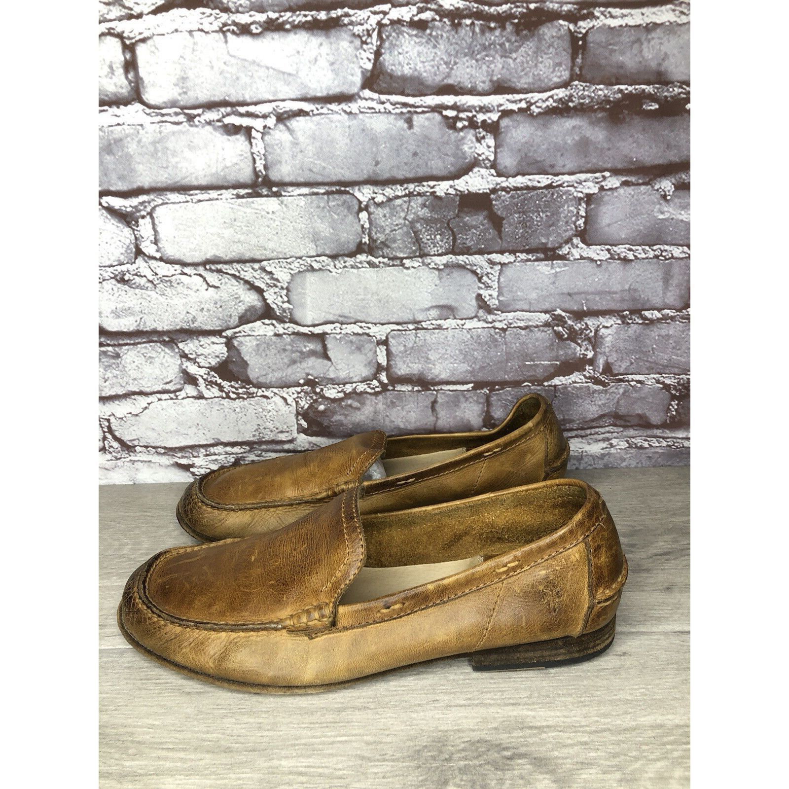 Frye FRYE Loafer Brown Leather Slip On Comfort Moccasin Driver Me Size US 11 / EU 44 - 15 Thumbnail