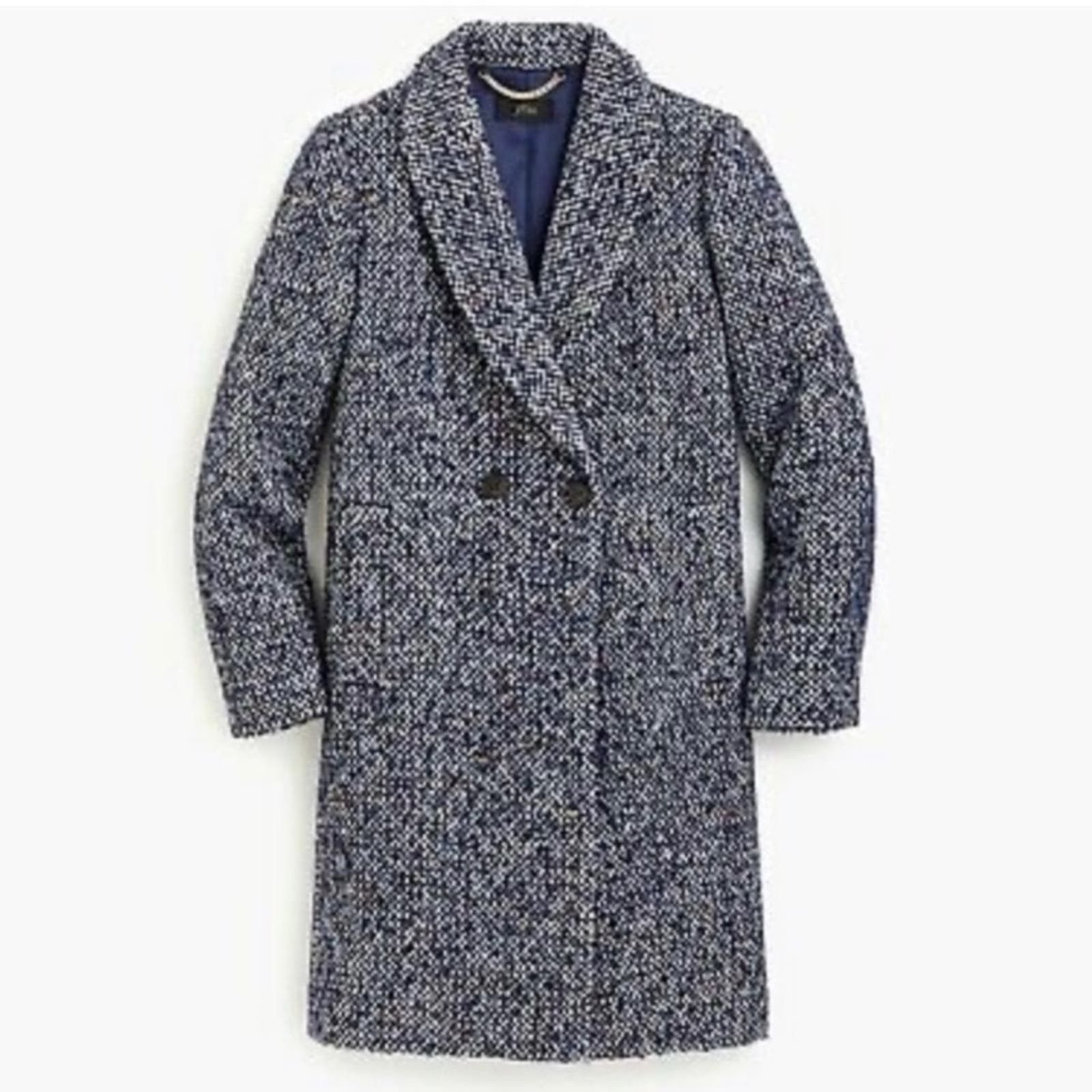 image of J Crew Daphne Tweed Topcoat in Blue, Women's (Size Medium)